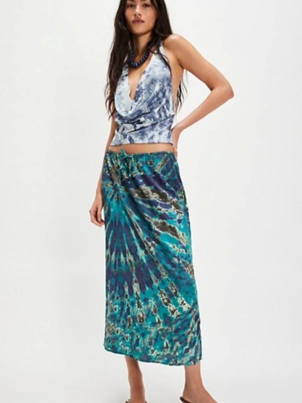 FREE PEOPLE Tropical Oasis Set Blue Green Size S NWT